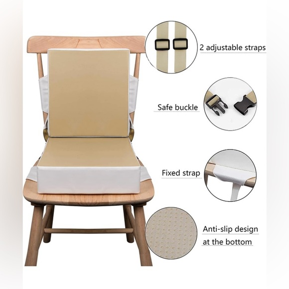 NEW Kalawen Booster Seat for Kitchen Chair, Upgraded 2Pcs PU- Washable - Picture 3 of 7